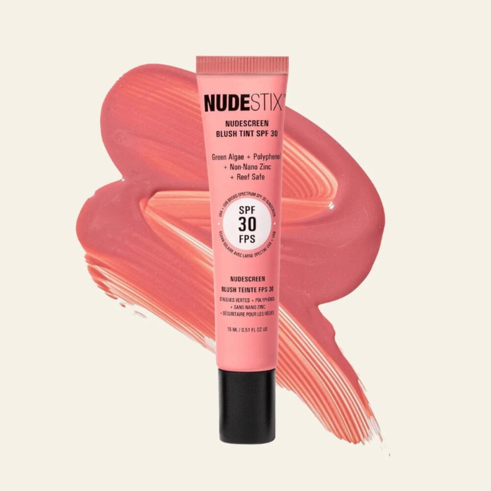 NUDESTIX Nudescreen Blush Tint SPF 30 | Sunny Sweet Cheeks (warm, soft coral-pin